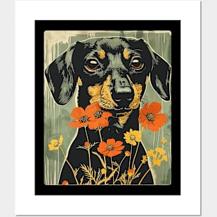 Dachshund Flowers Photo Art Design For Dog Onwer Posters and Art